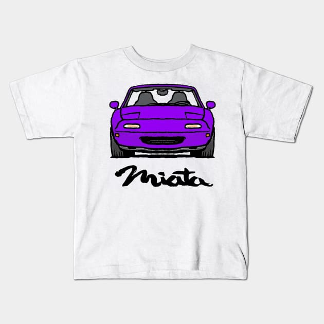 MX5 Miata NA Purple Kids T-Shirt by Woreth